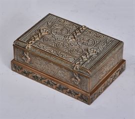 Tiffany & Co. Desk Box & Card Tray
Venetian pattern
5 1/2" long box
early 20th century Bid on-line November 10th -15th at www.fairfieldauction.com