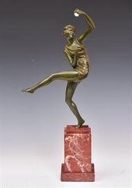 Maurice Guiraud-Rivière
Art Deco Bronze Dancer
18 1/2" including base
signed on the marble base
circa 1925    Bid on-line November 10th -15th at www.fairfieldauction.com