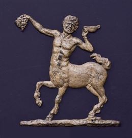 Cast Iron Centaur Plaque
23" high, 20 3/4" wide
circa 1900   Bid on-line November 10th -15th at www.fairfieldauction.com