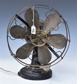 Westinghouse Brass Blade Fan	
six blades, 12 1/2" diameter
15 3/4" high
early 20th century    Bid on-line November 10th -15th at www.fairfieldauction.com