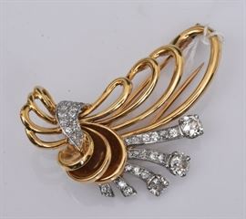14k Gold Diamond Spray Brooch	
largest diamond approximately .50 ct
2" long, 11.5 dwt gross   Bid on-line November 10th -15th at www.fairfieldauction.com