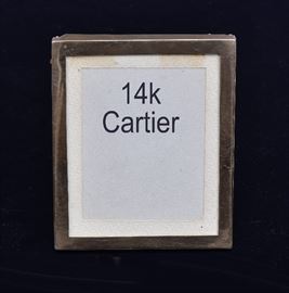 Cartier 14k Gold Frame
3 3/4" x 3", 13.8 dwt
signed   Bid on-line November 10th -15th at www.fairfieldauction.com