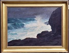 Paul Dougherty (1877 - 1947)
Seascape
26" x 36" oil on canvas
signed lower right and dated 1905    Bid on-line November 10th -15th at www.fairfieldauction.com
