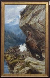 Robert Morley
Eagles Nest
50" x 30" oil on canvas
signed and dated 1897 lower right   Bid on-line November 10th -15th at www.fairfieldauction.com