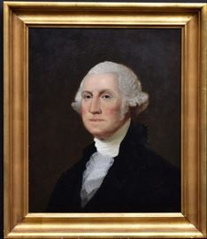 American School	
Portrait of George Washington
after Gilbert Stuart
25 1/2" x 21" oil on canvas
unsigned   Bid on-line November 10th -15th at www.fairfieldauction.com