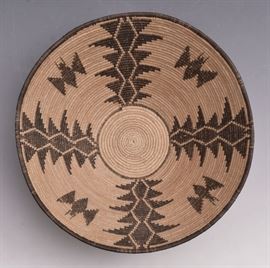 Panamint Butterfly Basket
Death Valley
attributed to Susie Wilson (1895-1963)
9" diameter, circa 1920   Bid on-line November 10th -15th at www.fairfieldauction.com