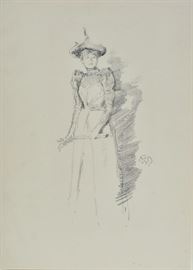 James Abbott McNeill Whistler
Suede Gloves
11 1/2" x 8" (sheet) lithograph
by The Studio, 1894   Bid on-line November 10th -15th at www.fairfieldauction.com