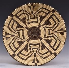 Papago Basketry Tray
17" diameter
circa 1980    Bid on-line November 10th -15th at www.fairfieldauction.com