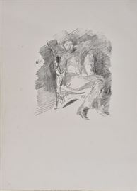 James Abbott McNeill Whistler
Firelight: Joseph Pennell
13 3/4" x 10 1/4" (sheet) lithograph
bearing the Van Gelder Zonen watermark   Bid on-line November 10th -15th at www.fairfieldauction.com