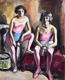 Arthur Fillon (1900 - 1974)	
Acrobats
30" x 24 1/2" oil on canvas
signed lower left   Bid on-line November 10th -15th at www.fairfieldauction.com