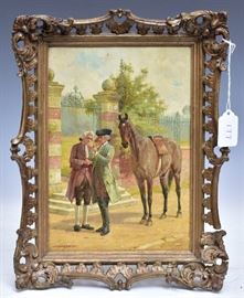 George Goodwin Kilburne
Inspection
10" x 7" oil on panel
signed and dated 1902 lower left   Bid on-line November 10th -15th at www.fairfieldauction.com