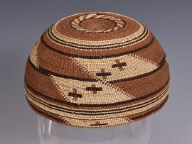 Hupa Native American Basketry Hat	
6 3/4" diameter
early 20th century   Bid on-line November 10th -15th at www.fairfieldauction.com