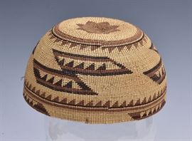 Hupa Native American Basketry Hat	
6 3/4" diameter
early 20th century    Bid on-line November 10th -15th at www.fairfieldauction.com