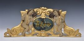 Continental Parcel Gilt Crest	
with putti
28" x 11" possible mirror or door fragment
18th century    Bid on-line November 10th -15th at www.fairfieldauction.com