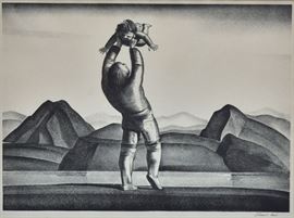 Rockwell Kent	
Eskimo Mother and Child
9 1/2" x 13" (image) lithograph
pencil signed lower right   Bid on-line November 10th -15th at www.fairfieldauction.com