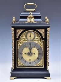 Dutch Ebonized Bracket Clock	
Jan Van Ceulen
18" high
early 18th century    Bid on-line November 10th -15th at www.fairfieldauction.com