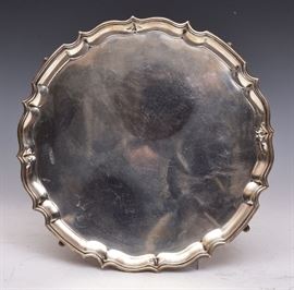 English Sterling Silver Salver	
12" diameter, 29.6 troy ounces   Bid on-line November 10th -15th at www.fairfieldauction.com