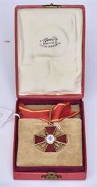 	Russian Enameled 14k Gold Medal
St. Anne, 2nd Class
Civil Division, 43 mm
in fitted box   Bid on-line November 10th -15th at www.fairfieldauction.com