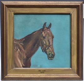 Morshead	
Oh Lad, Horse Portrait
13 1/2" x 14" oil on canvas
signed lower center   Bid on-line November 10th -15th at www.fairfieldauction.com