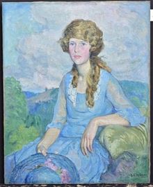 G. L. Nelson	
Molly McGlashon
40" x 32" oil on canvas
signed lower right   Bid on-line November 10th -15th at www.fairfieldauction.com