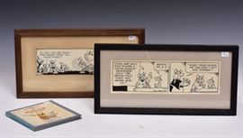 Hagar The Horrible Original Comic Strip Art	
Dik Browne
3 1/2" x 11 1/4", published 1-27-1975
3 3/4" x 12 3/4". published 10-4-1979
together with Hagar the Horrible book   Bid on-line November 10th -15th at www.fairfieldauction.com