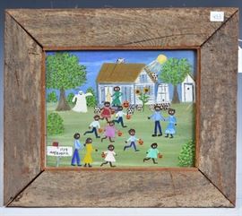 May Kugler
Description	
Trick or Treat
8" x10" oil on board
signed lower left with artist narrative
of event on back