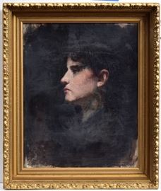 attributed to Burr Sisters	
Fannie and Jennie Burr
Portrait of a Lady
20" x 16" oil on canvas
unsigned