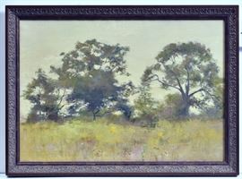 attributed to Burr Sisters
Fannie and Jennie Burr
Field with Elms
14" x 20" oil on canvas
unsigned