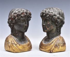 Pair of Classical Carved Wooden Busts
6 3/4" high
18th century