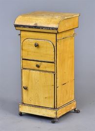 Grain Painted Tole Campaign Wash Stand
17" x 15", 35" high
late 19th century
