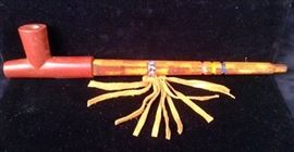 Plains Pipe With Catlinite Stem