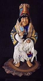 Signed Shona Hah Lelooska Indian Figurine 