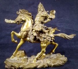 Brass Warrior Sculpture