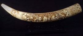Faux Ivory Tusk Scrimshaw 