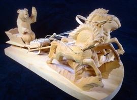 Inuit Carved Wood Figurine 1991 