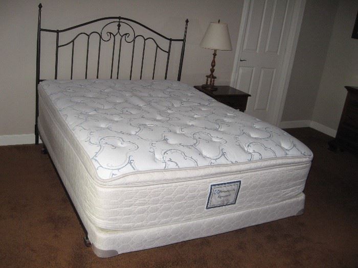 Queen Iron Bed with Sealy Pillow Top Mattress Set...