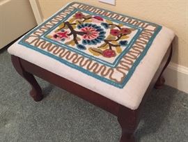 Crewelwork footstool