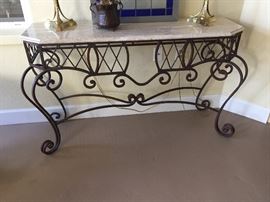 Wrought iron console table