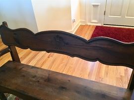 Wonderful pine bench with hand carved design