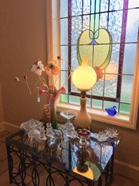 Wrought iron lamp table