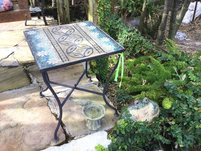 Stained glass mosaic table