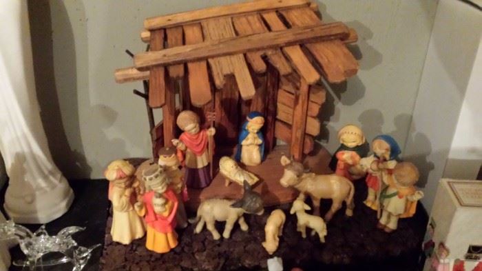 Arni Nativity Set 3" size , hand carved and painted