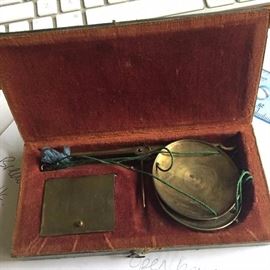 Brass Apothecary Scale with weights and original string