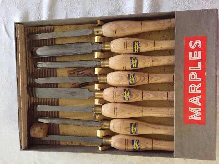 Vintage Marples Woodturning Chisel lathe Tools Set 1002
