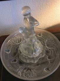 Lalique Glass w/ flower frog