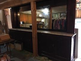 Lg Back Bar with marble top- Came out of Bar in Renton - Mirror has been replaced
