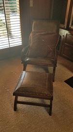 Leather Chair & Ottoman (2 available0