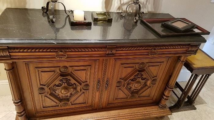 Antique Marble Topped Buffet