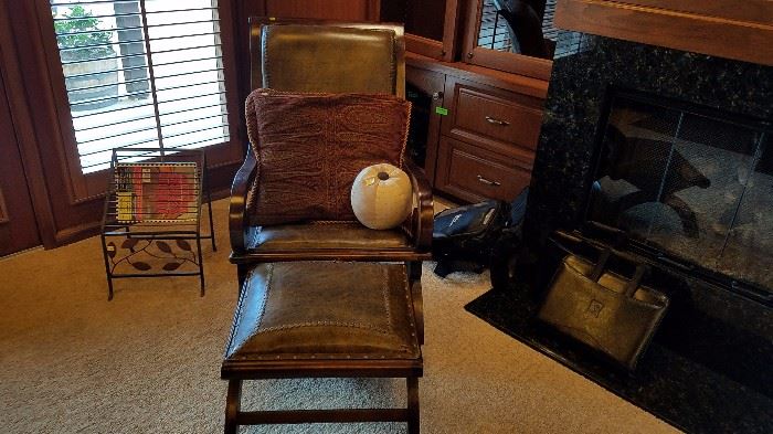 Leather Chair & Ottoman (2 available)