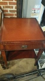Leather top end tables